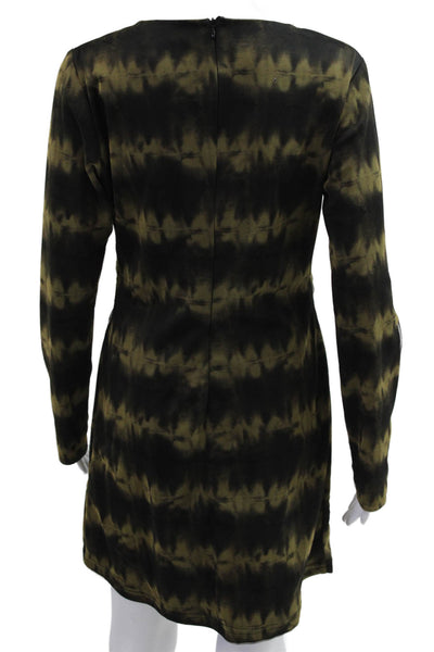 Zara Women Mini Bodycon Dress Black V-Neck Long Sleeve Polyester Grunge Size L