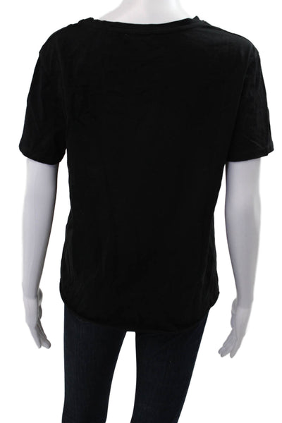 Zara Trafaluc Womens Black Cotton Basic Tee Star Print Size M