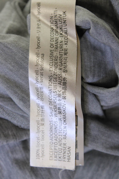 Massimo Dutti Womens Ringer T-Shirt Gray Crew Neck Short Sleeve Size M