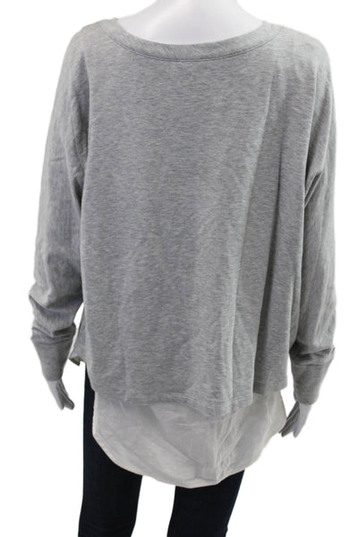 Vince Womens Gray Long Sleeve Round Neck Basic Top Tencel Blend Size S
