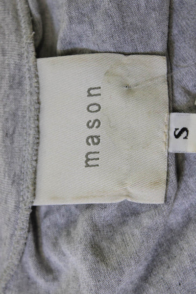 Mason Women Basic Gray Linen Round Neck Short Sleeve T-Shirt Size S
