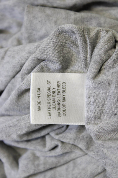 Mason Women Basic Gray Linen Round Neck Short Sleeve T-Shirt Size S