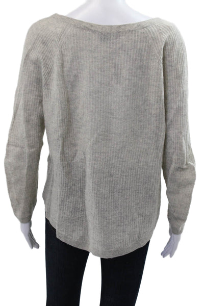 Vince Women Beige 100% Cashmere Pullover Sweater Round Neck Long Sleeve Size M
