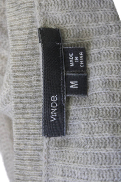 Vince Women Beige 100% Cashmere Pullover Sweater Round Neck Long Sleeve Size M