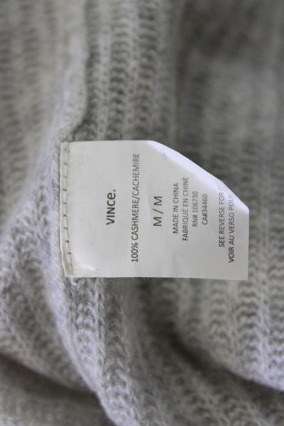 Vince Women Beige 100% Cashmere Pullover Sweater Round Neck Long Sleeve Size M