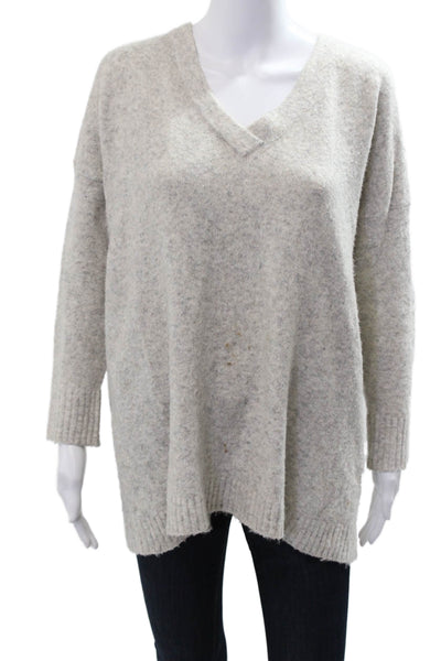 French Connection Womens Pullover V Neck Beige Long Sleeve Size XS