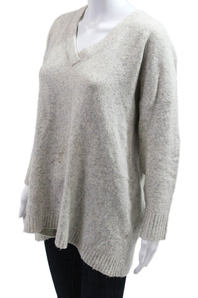 French Connection Womens Pullover V Neck Beige Long Sleeve Size XS