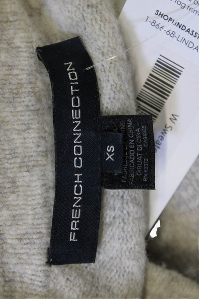 French Connection Womens Pullover V Neck Beige Long Sleeve Size XS