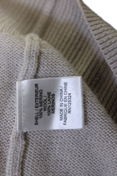 Haute Hippie Womens Beige Merino Wool V-Neck Argyle Pullover Size M