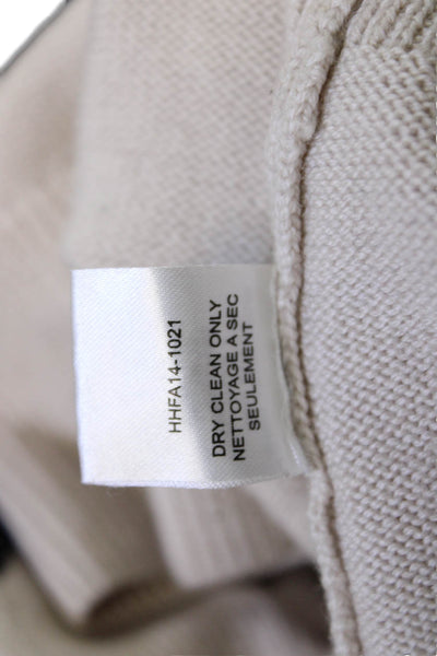 Haute Hippie Womens Beige Merino Wool V-Neck Argyle Pullover Size M