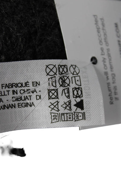 Zara Womens Cardigan Dark Gray V Neck Long Sleeve Geometric Size S