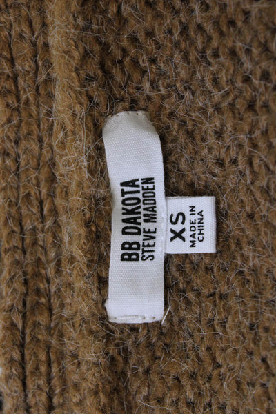 BB Dakota x Steve Madden Womens Aztec V-Neck Button Cardigan Brown Size XS