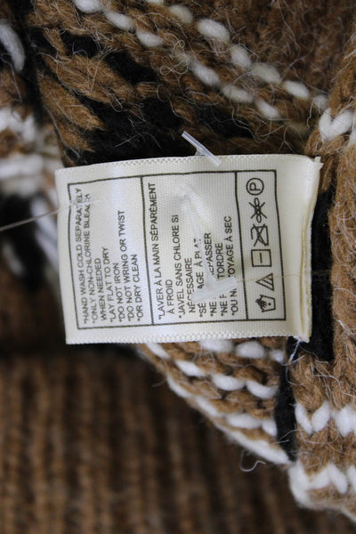 BB Dakota x Steve Madden Womens Aztec V-Neck Button Cardigan Brown Size XS