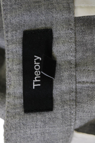 Theory Women Cropped Cargo Wool Blend Gray Pants Size 6