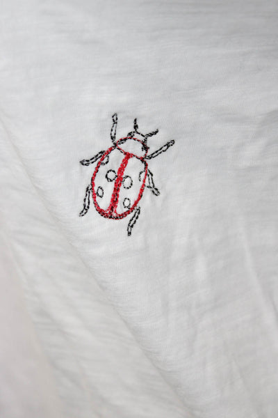 Ingmarson Womens Basic White 3/4 Sleeve Round Neck Organic Cotton Tee Size S