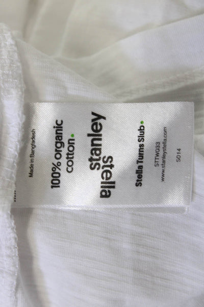 Ingmarson Womens Basic White 3/4 Sleeve Round Neck Organic Cotton Tee Size S
