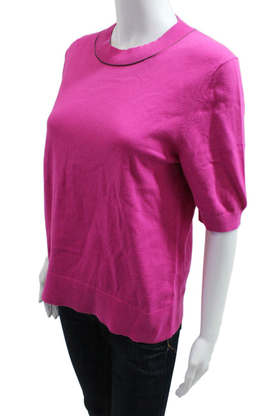COS Women Basic Pink Cotton Short Sleeve Crew Neck Top Size M