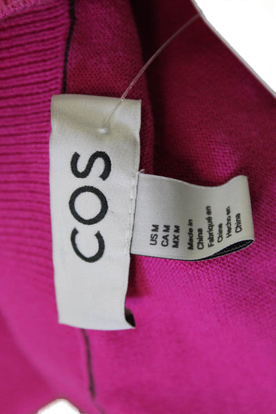 COS Women Basic Pink Cotton Short Sleeve Crew Neck Top Size M