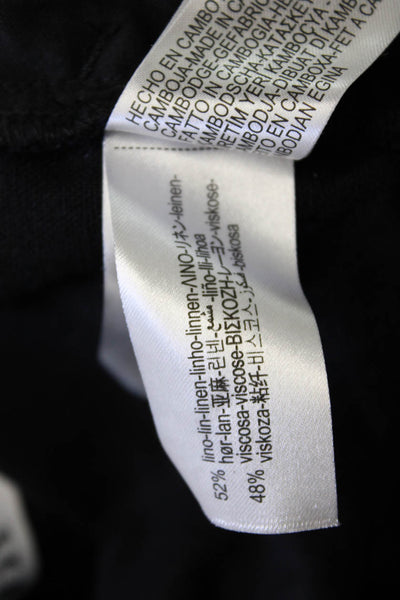 Zara Women Cropped Black Linen Viscose Pants Size 4