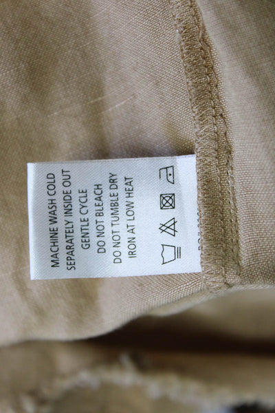 Show Me Your Mumu Women Tan Linen Rayon Collared Button Up Long Sleeve Size XS