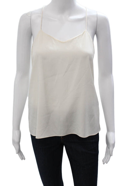 Tibi Womens Silk V Neck Sleeveless Camisole Beige Size 4