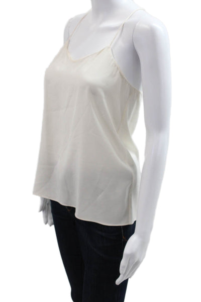 Tibi Womens Silk V Neck Sleeveless Camisole Beige Size 4