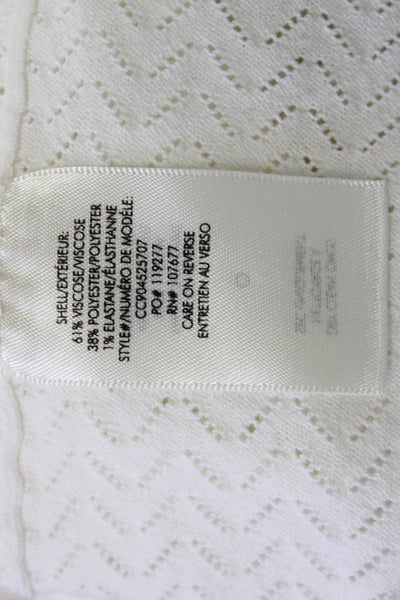 Alice + Olivia Women White Mock Neck Herringbone Tank Designer Size S