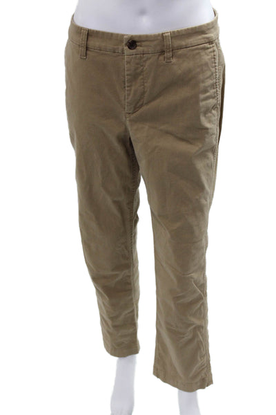 J Crew Women Chino Pants Beige Cotton Button Size 6