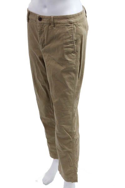 J Crew Women Chino Pants Beige Cotton Button Size 6