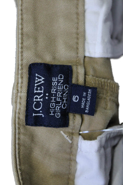 J Crew Women Chino Pants Beige Cotton Button Size 6