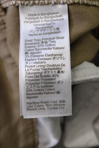 J Crew Women Chino Pants Beige Cotton Button Size 6
