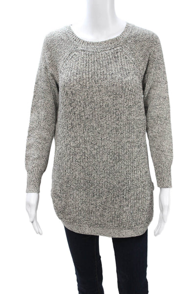 Aqua Womens Pullover Sweater Gray Crew Neck Long Sleeve 60% Cotton Size S