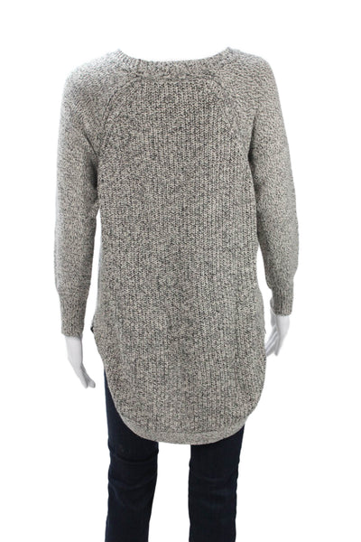 Aqua Womens Pullover Sweater Gray Crew Neck Long Sleeve 60% Cotton Size S