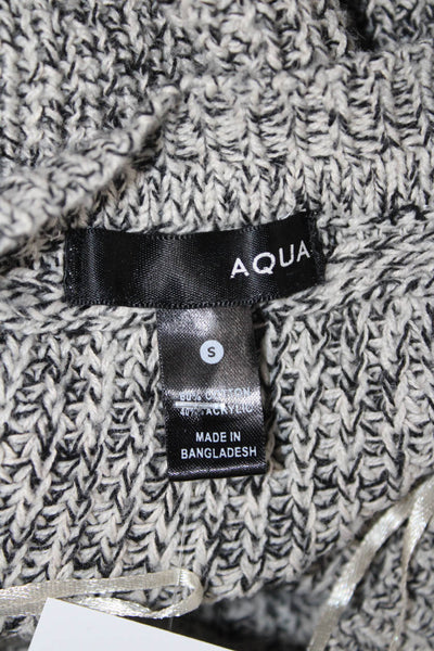 Aqua Womens Pullover Sweater Gray Crew Neck Long Sleeve 60% Cotton Size S