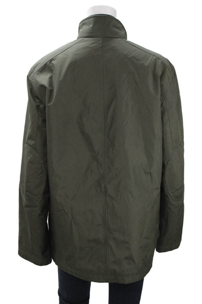 Marc New York Mens Military Jacket Green Polyester Button Size S