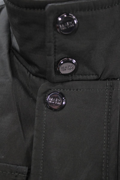 Marc New York Mens Military Jacket Green Polyester Button Size S