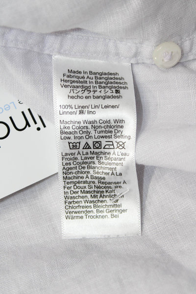 J Crew Mens Linen Slim Fit Button Down Shirt Lavender Size Large