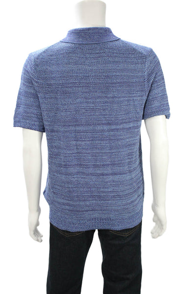 Ted Baker London Mens Collared Zip Polo Short Sleeve Blue Size 4XL