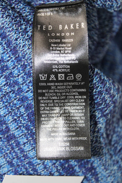 Ted Baker London Mens Collared Zip Polo Short Sleeve Blue Size 4XL