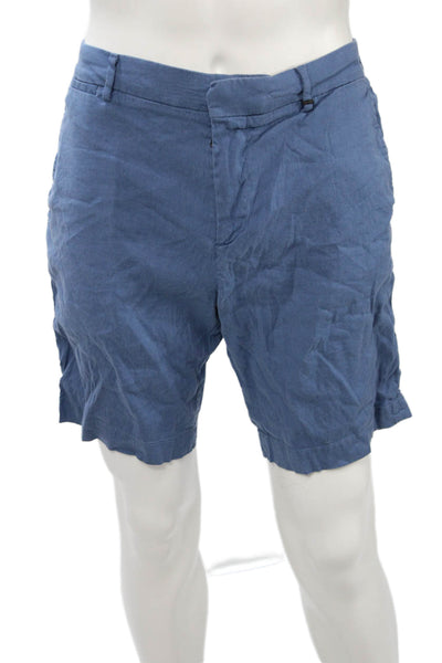 Ted Baker London Mens Chino Shorts Blue Linen Modal Size 32