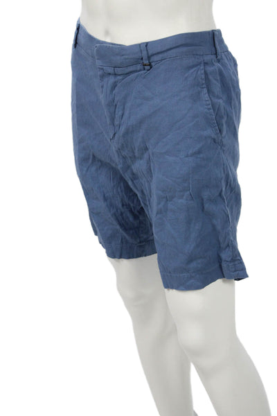 Ted Baker London Mens Chino Shorts Blue Linen Modal Size 32