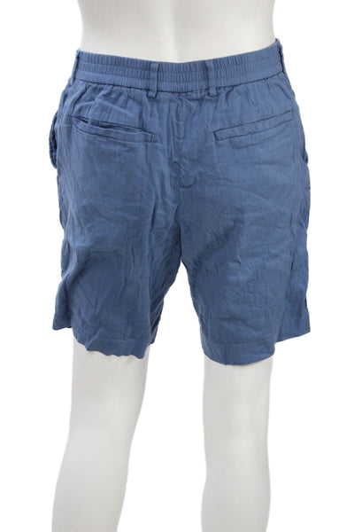 Ted Baker London Mens Chino Shorts Blue Linen Modal Size 32