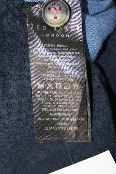 Ted Baker London Mens Chino Shorts Blue Linen Modal Size 32