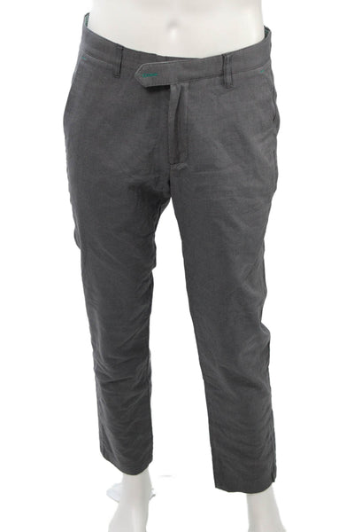 Ted Baker London Mens Chino Pants Gray Check Cotton Size 32