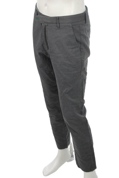 Ted Baker London Mens Chino Pants Gray Check Cotton Size 32