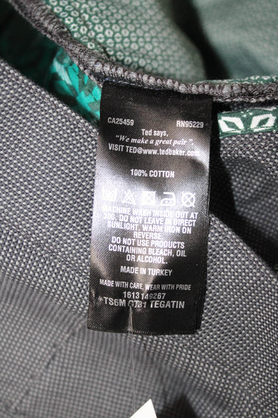 Ted Baker London Mens Chino Pants Gray Check Cotton Size 32
