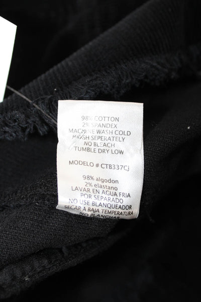 Black Label Women Jacket Black Collared Button Cotton Blend Long Sleeve Size S