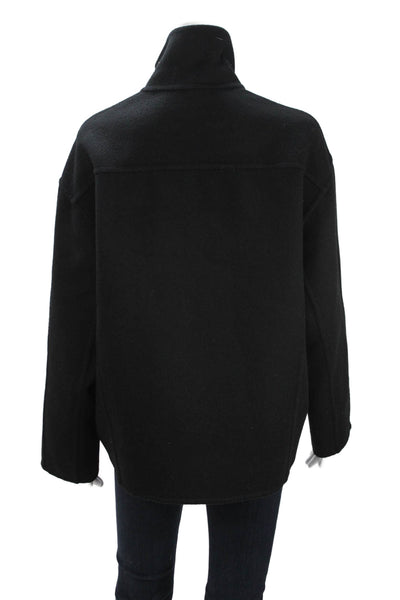 IRO Womens Designer Black Wool High Neck Long Sleeve Coat Size 38