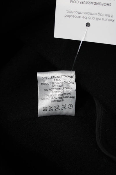 IRO Womens Designer Black Wool High Neck Long Sleeve Coat Size 38