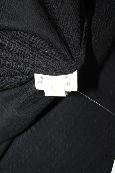 Charles Chang-Lima Womens Black Wool Blend Button Mock Neck Jacket Size 6